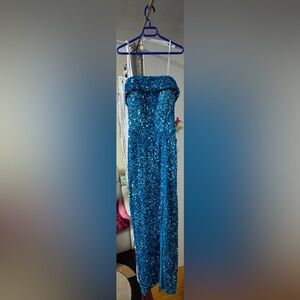 Sparkling Blue Sequin Gown